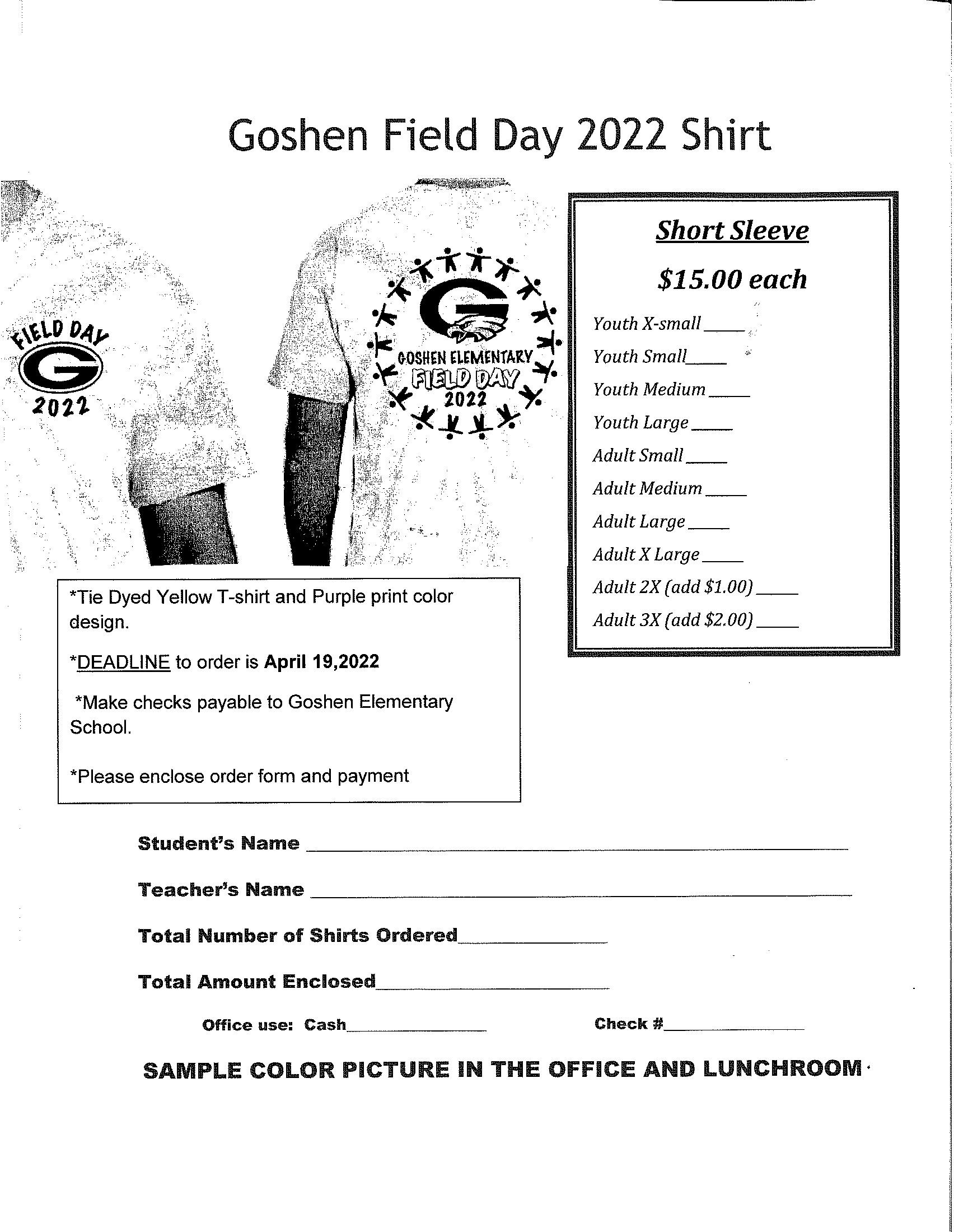 GES field day order form