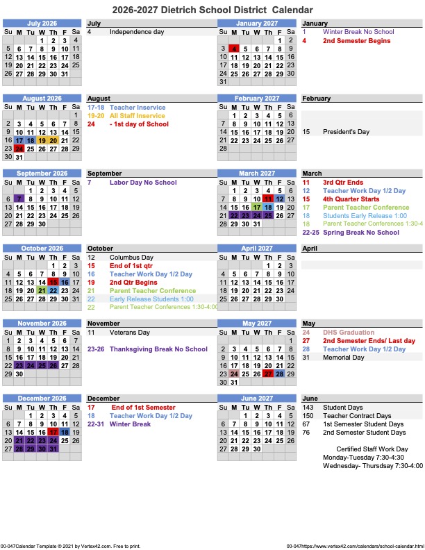 District Calendar