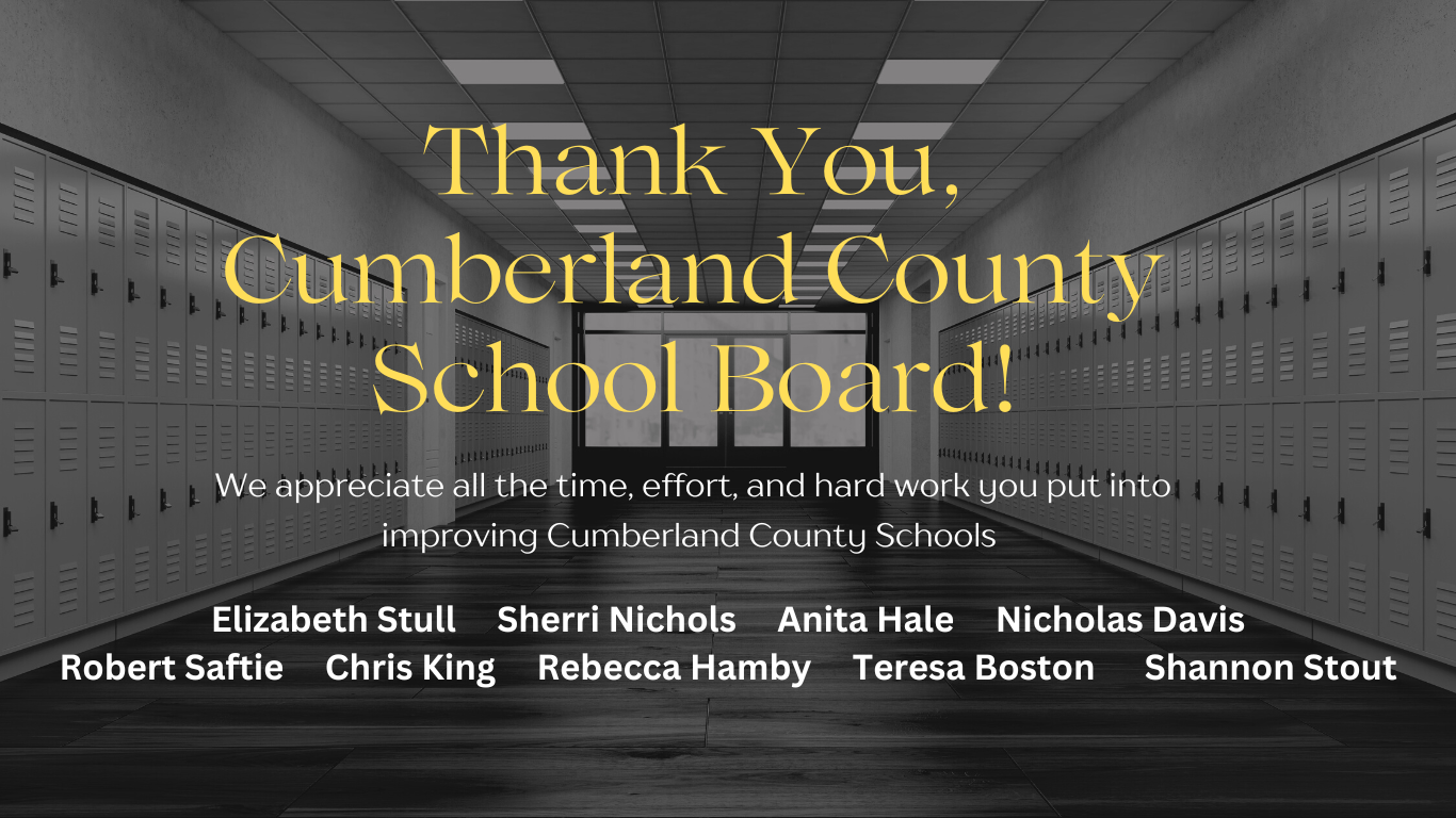 this is a slide thanking the school board member for all that they do.