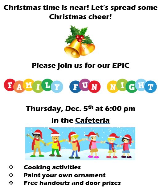 EPIC Family Fun Night Announcement in English