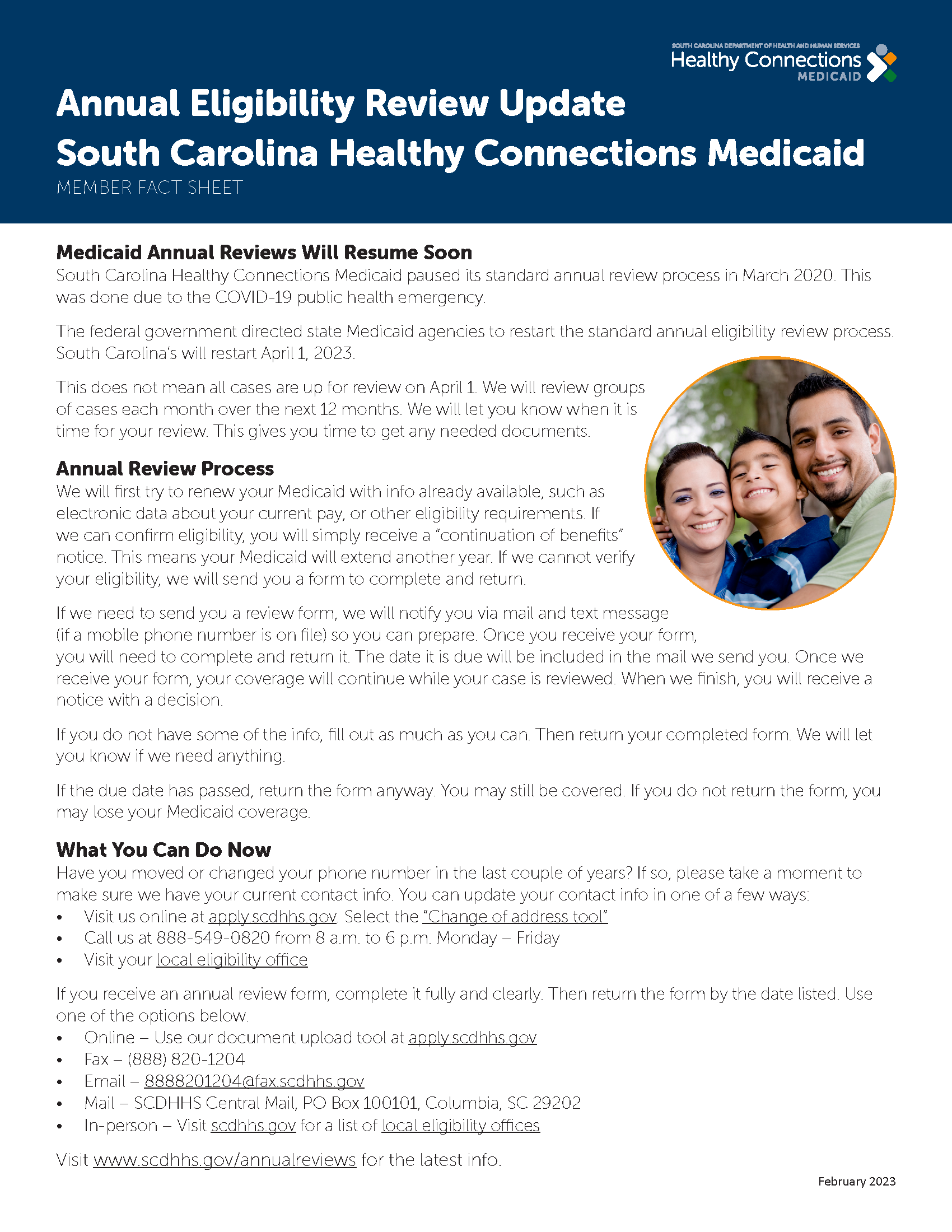 Medicaid Renewal information. Image links to PDF Version