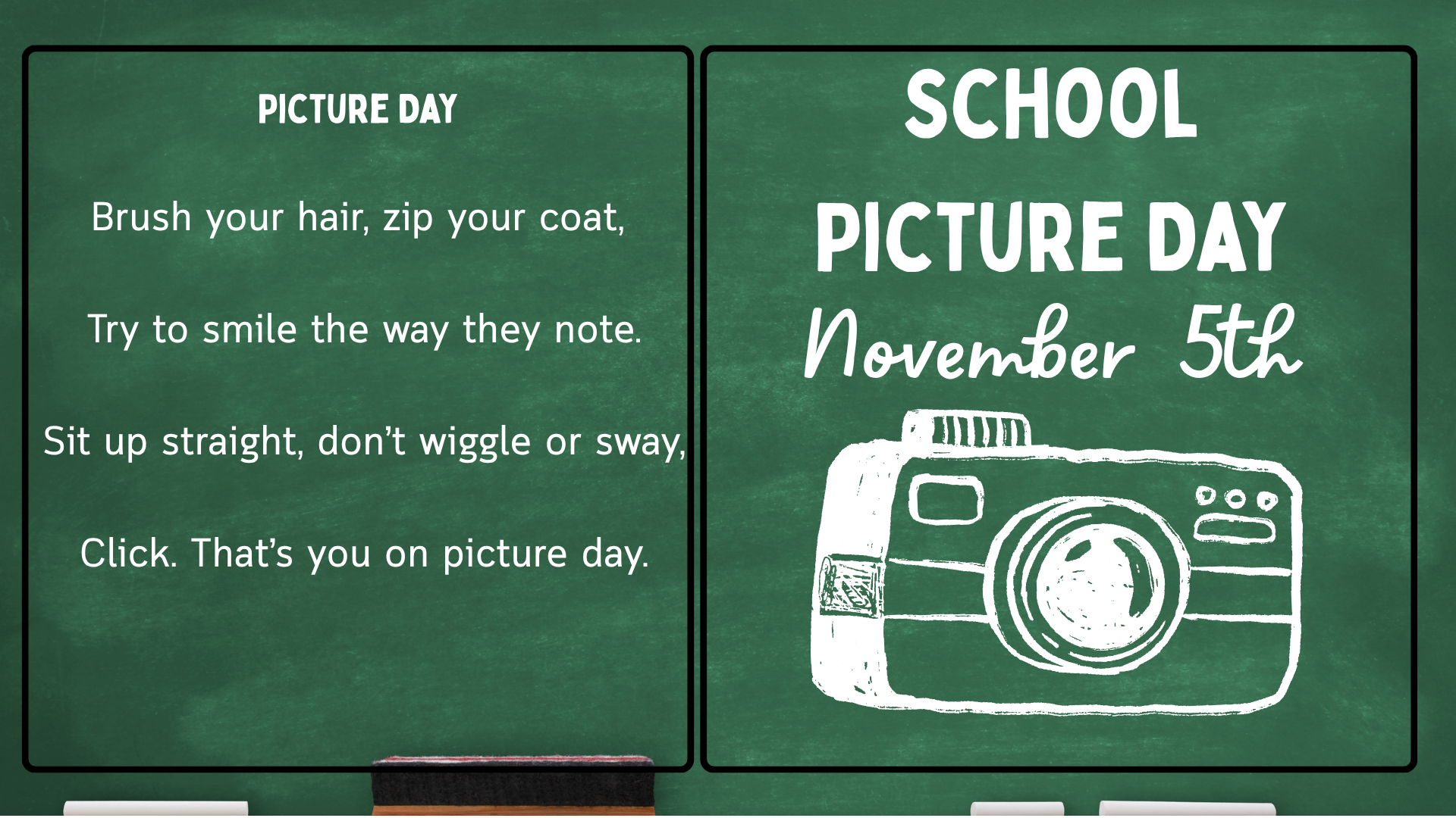 School Picture Day November 5th