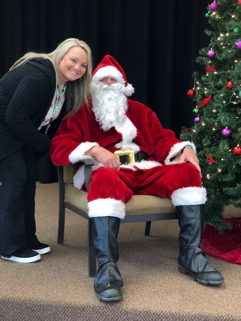 teacher with santa
