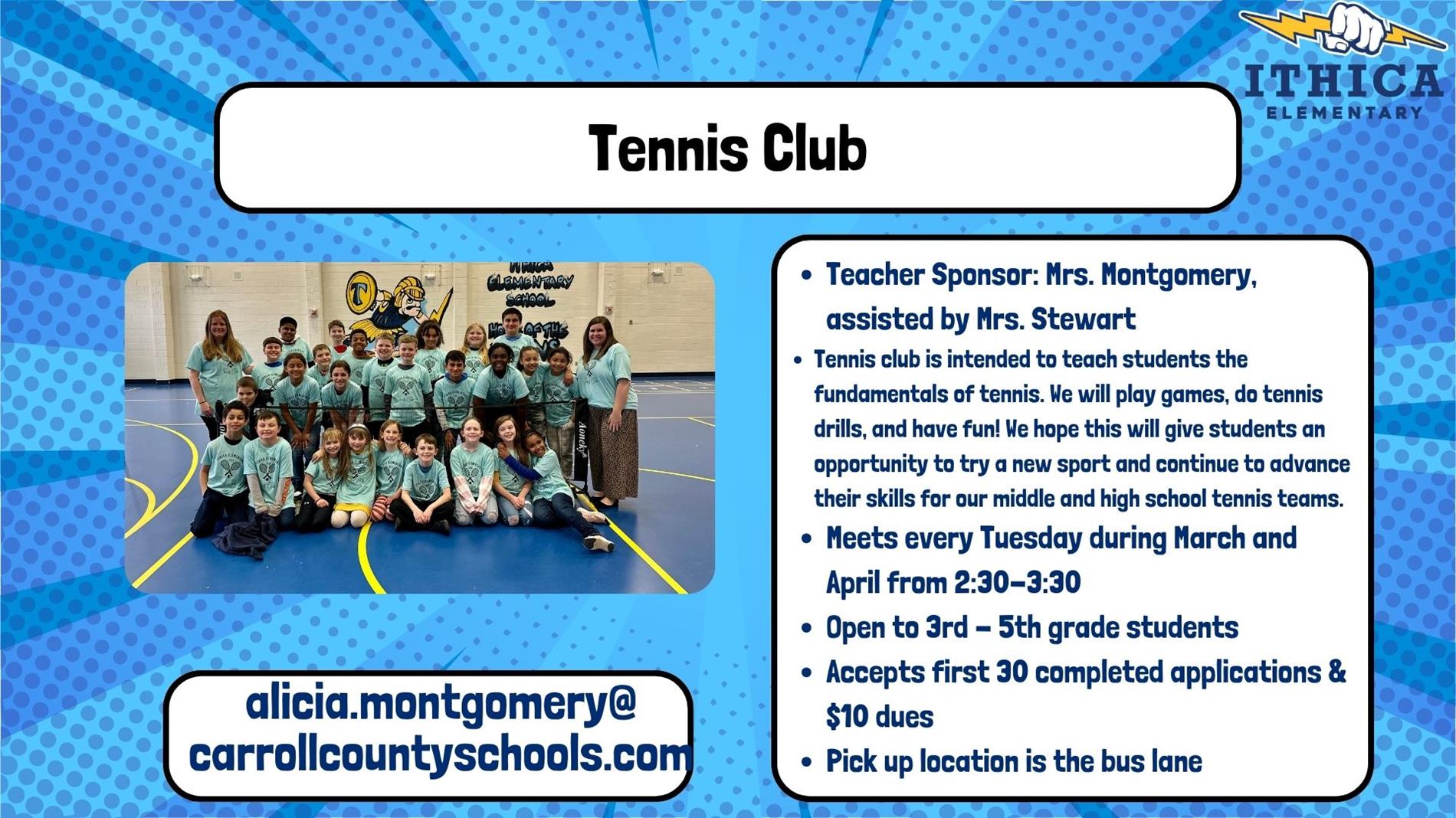 information about the tennis club