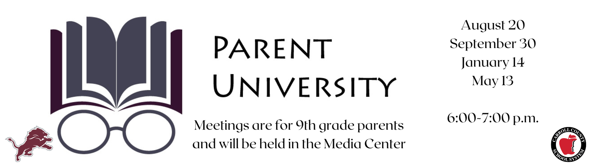 Parent University meeting dates