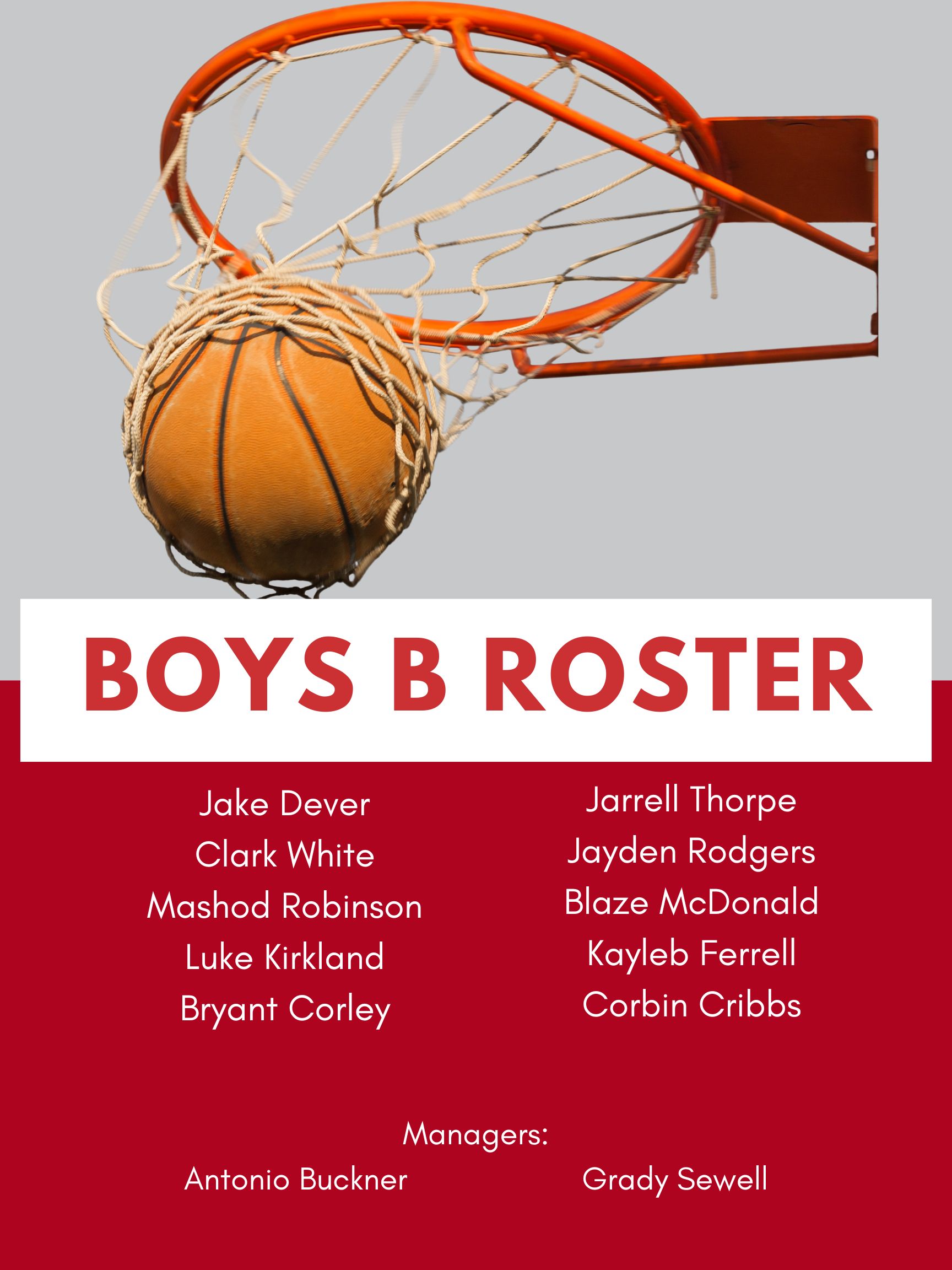 boys basketball roster B team