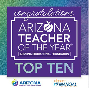 Arizona Teacher of the Year congratulations banner