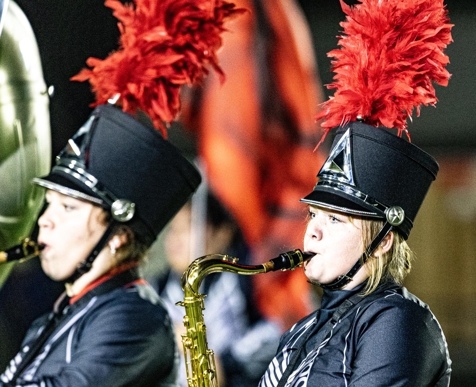 Ingram Tom Moore High School marching band performance in the Bandera game.