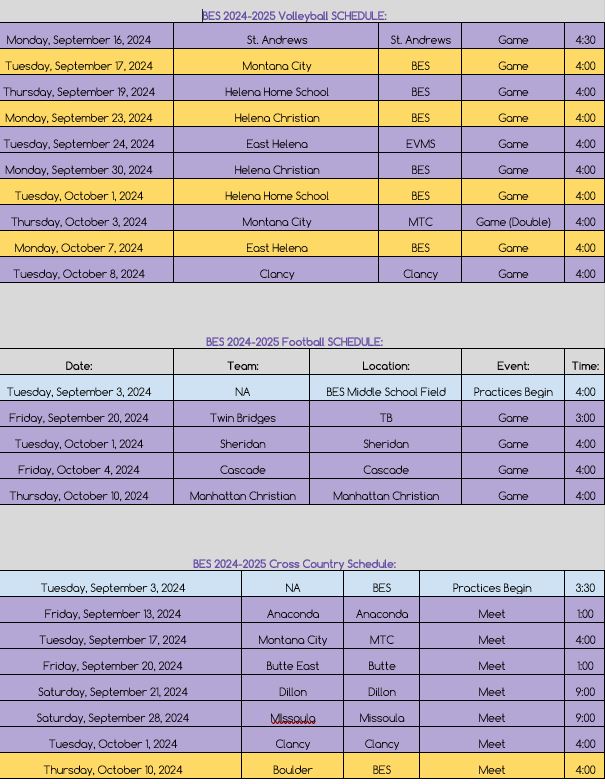 Track Schedule