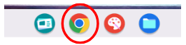 Task bar with the Google Chrome icon circled in red