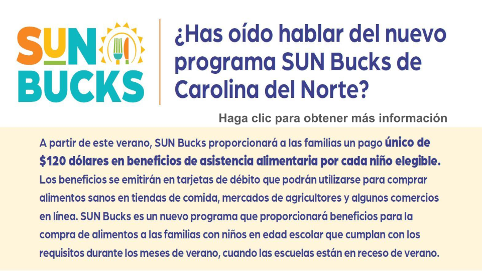 Sun Bucks information - Spanish