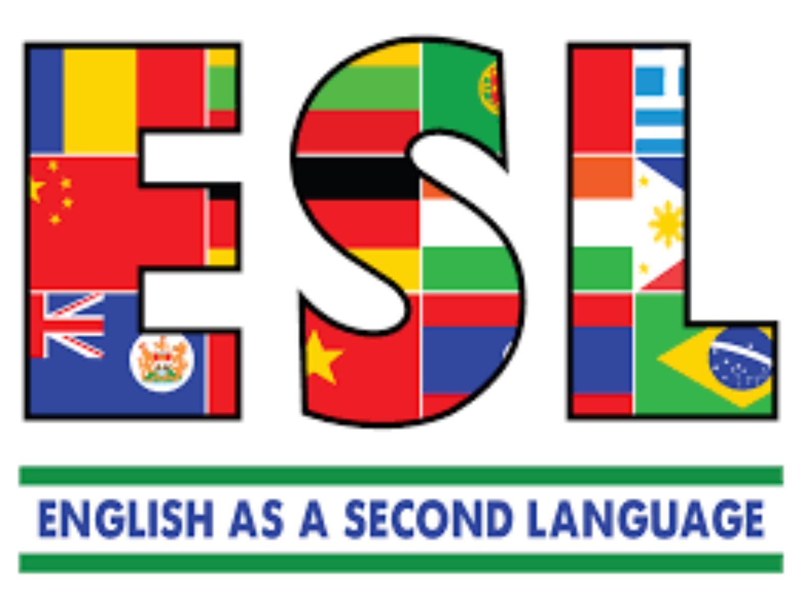 ESL with Flags in the letters