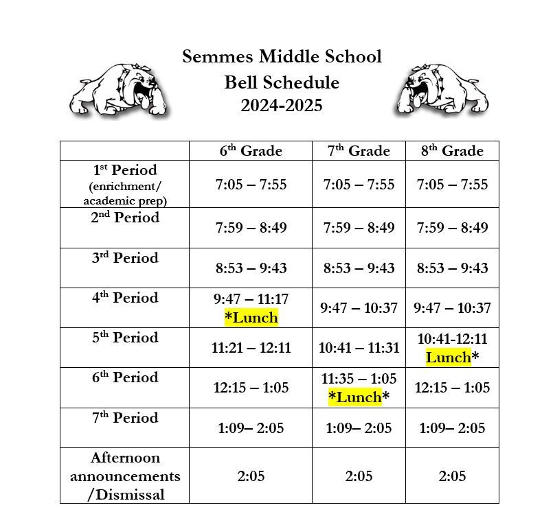 Bell Schedule