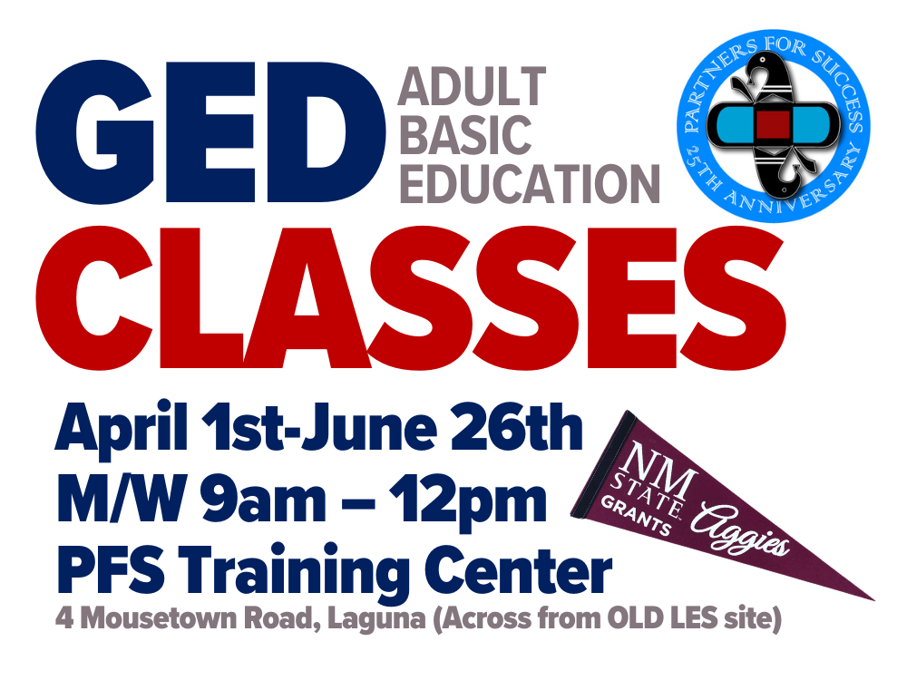 Adult Basic Education (GED) Classes by NMSU at PFS