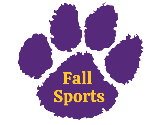 paw print with "fall sports" on palm