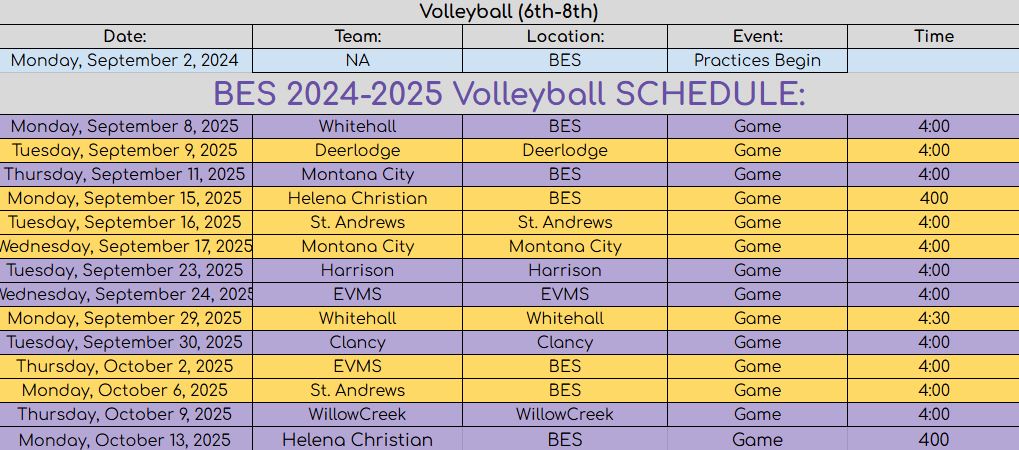 Track Schedule