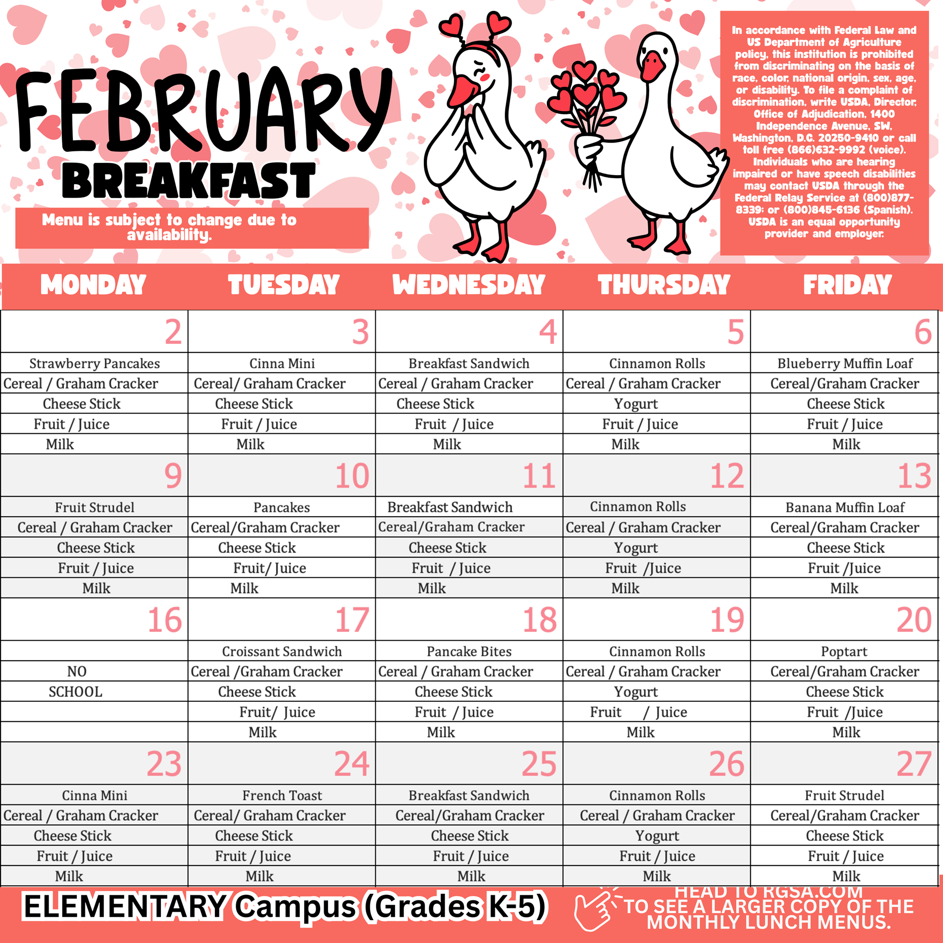 elementary breakfast