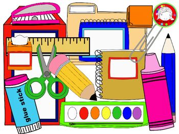 clipart image of school supplies