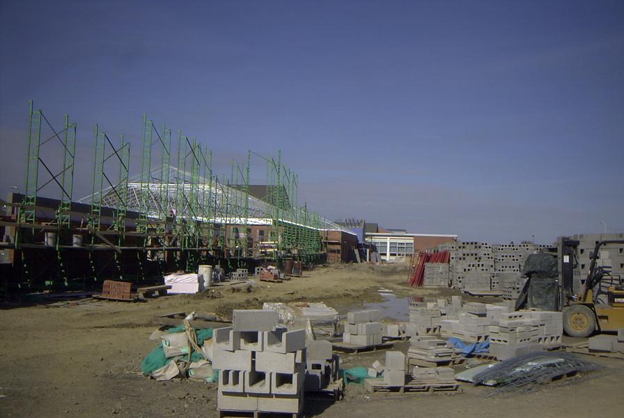 front of construction