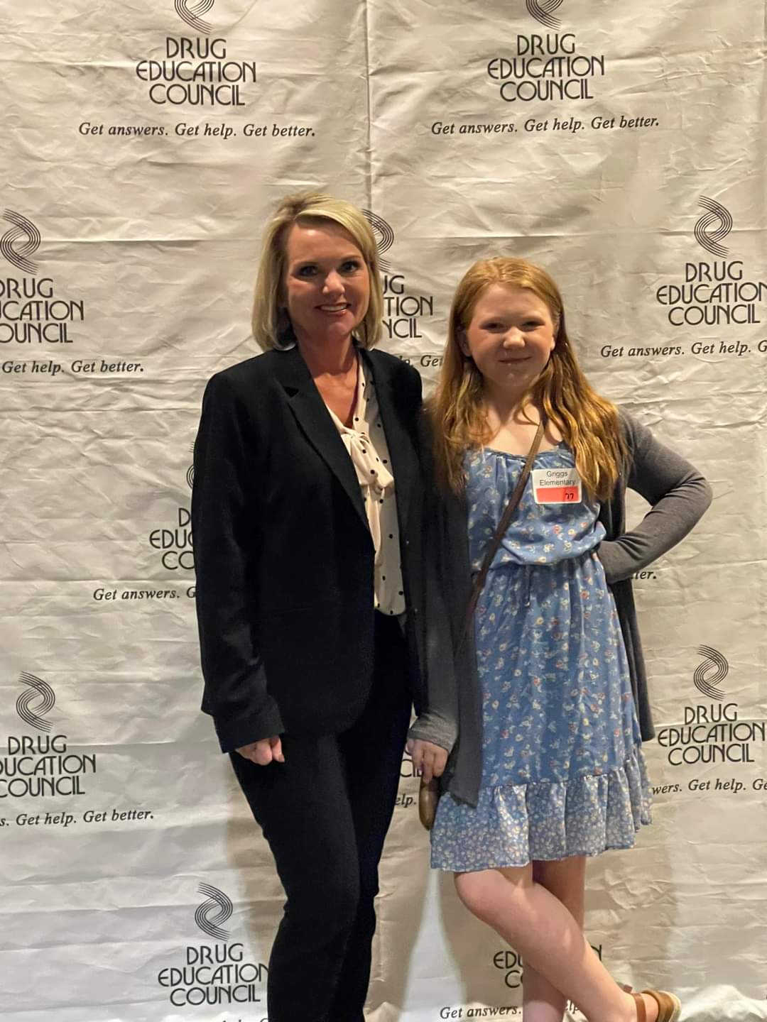 Pictured, Dilyn Long & Mrs. Tashbin at the Red Ribbon Leadership Awards Ceremony.