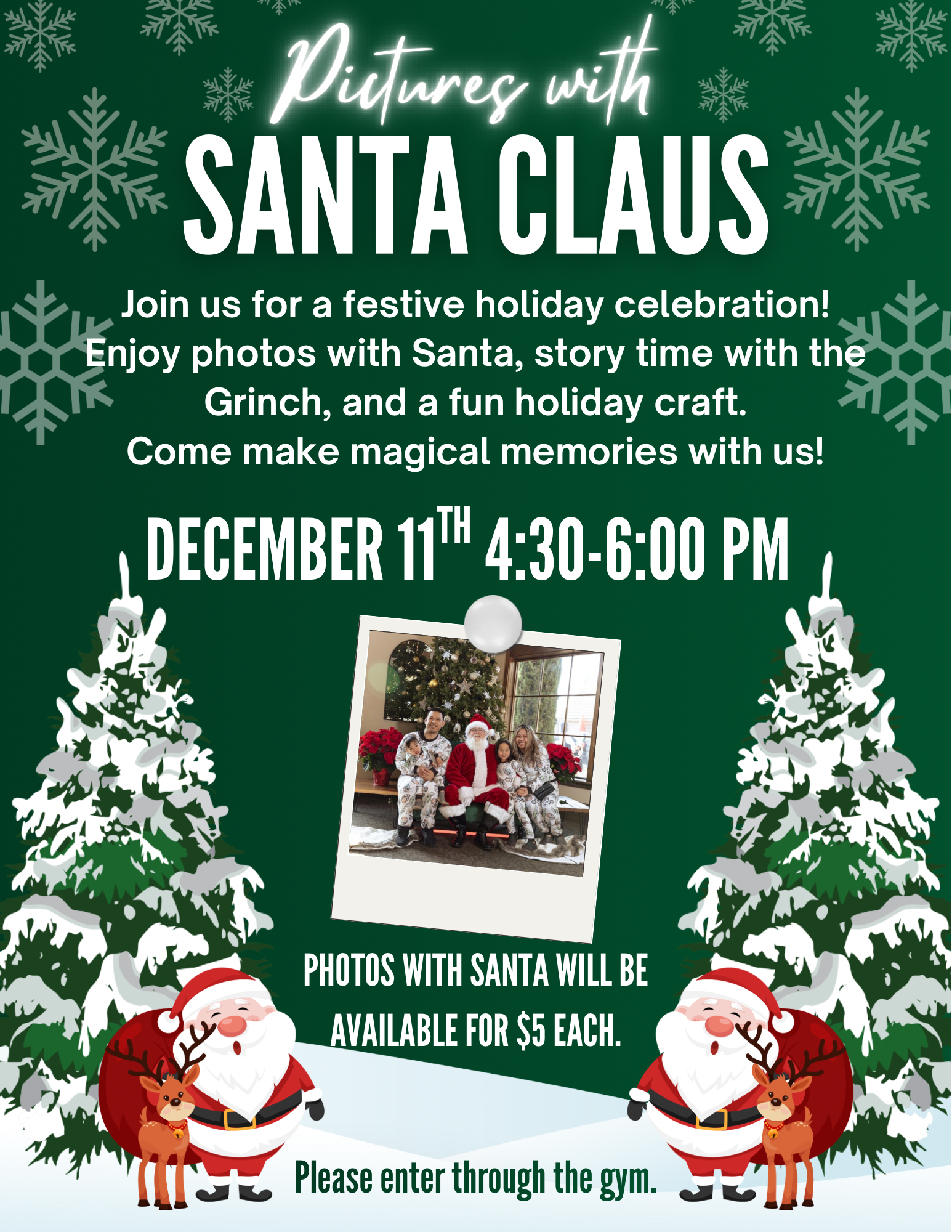 Pictures with Santa Clause for $5