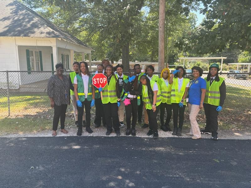 Law & Public Safety & Educator Prep Doing Community Service Cleaning the Campus of HSHS/Juniors and Seniors Community Service