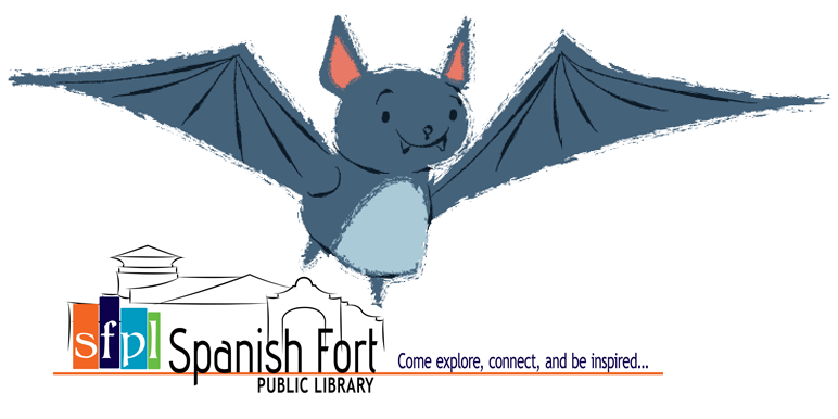 cute bat illustration with SFPL logo cute bat illustration with SFPL logo