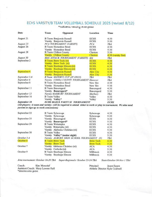 Schedule