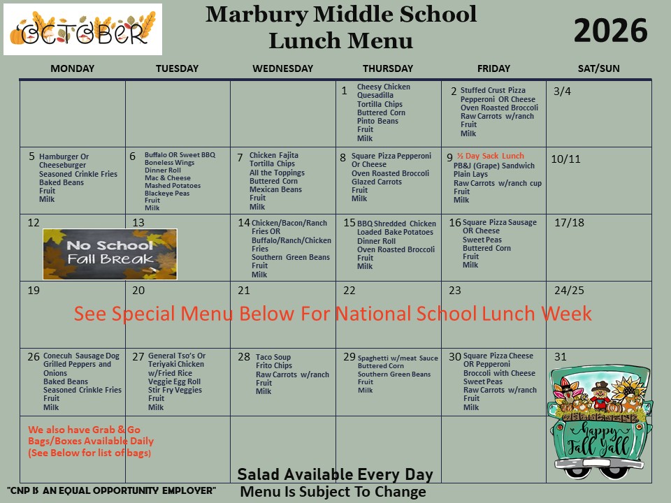 October 2026 Lunch
