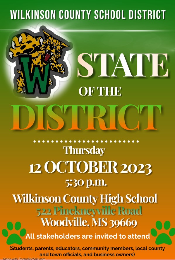 Wildcat with the words State of The District