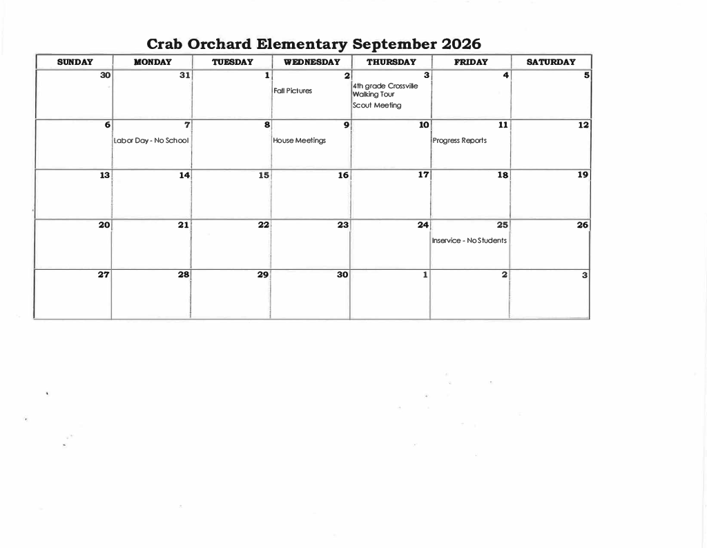 September Calendar