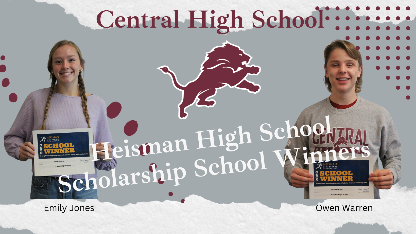 Central High School Heisman Scholarship School Winners