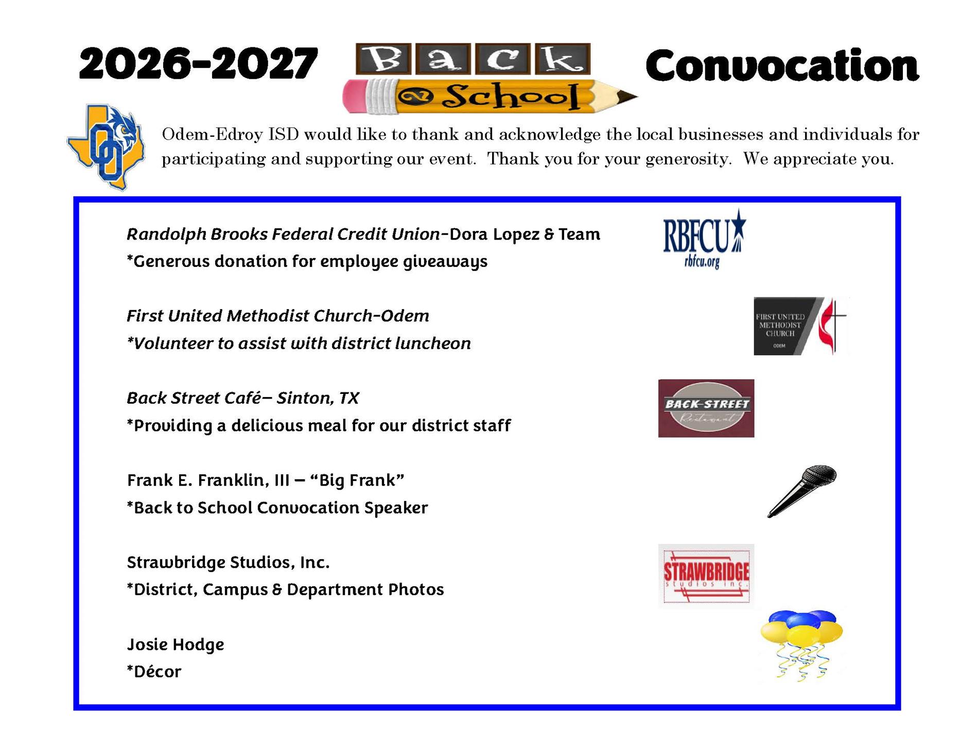 2026-2027 OEISD Back to School Convo-Thank you