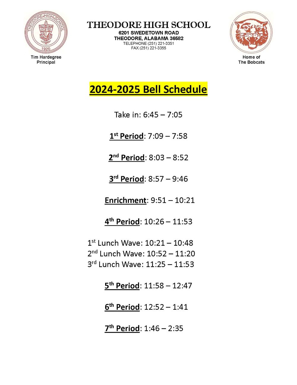 Bell Schedule