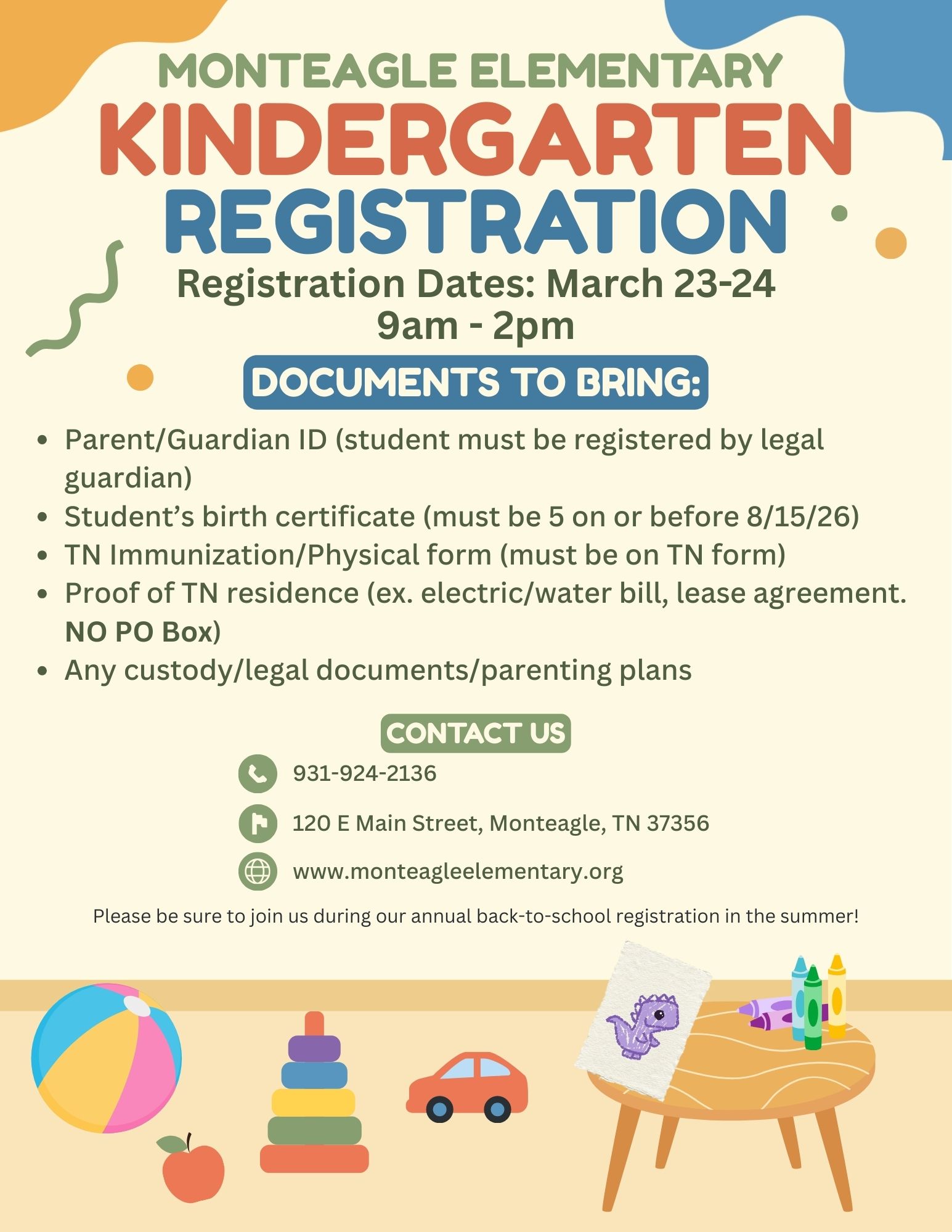 Kindergarten Registration Kindergarten Registration