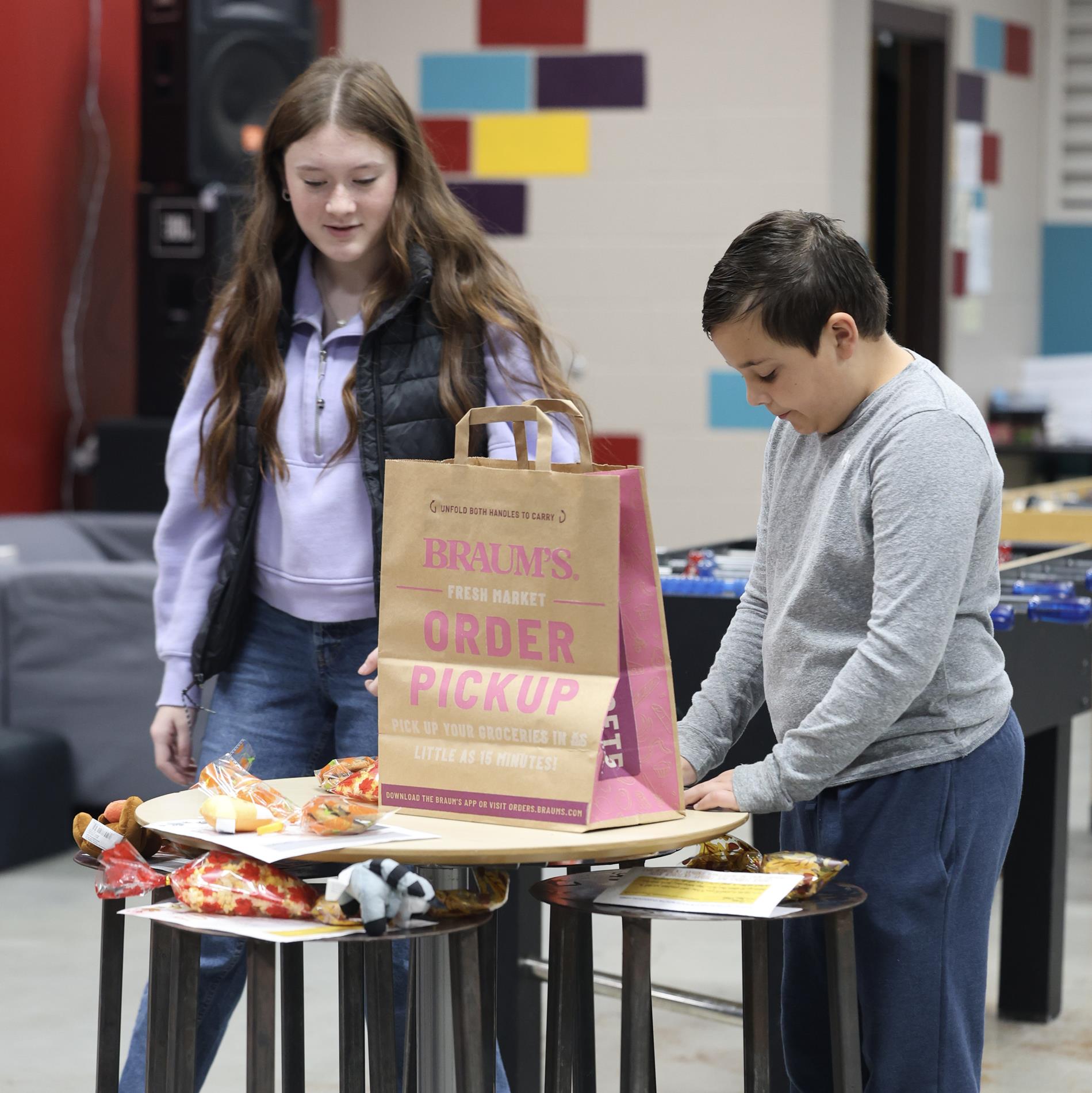 Students Bagging Items