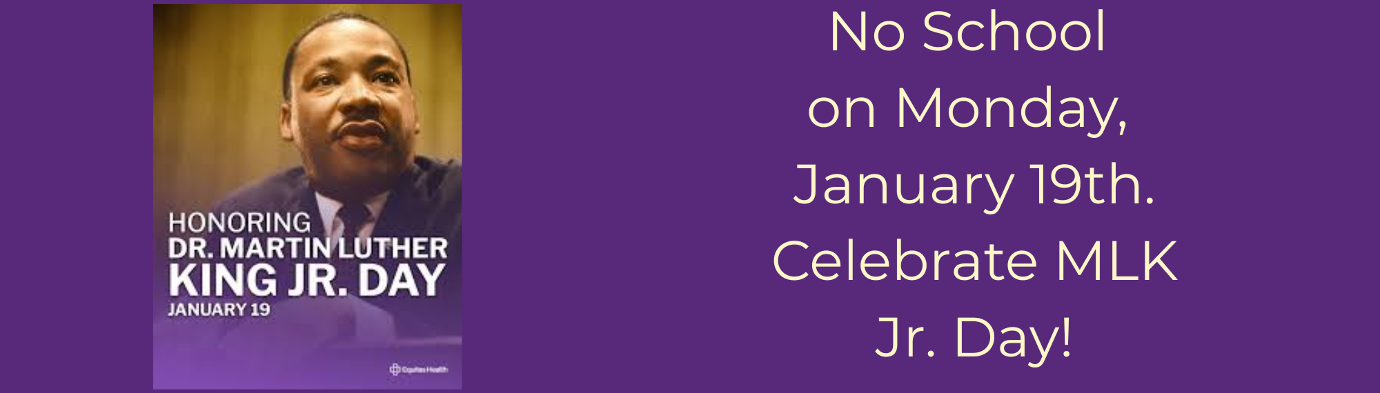 No School MLK Day