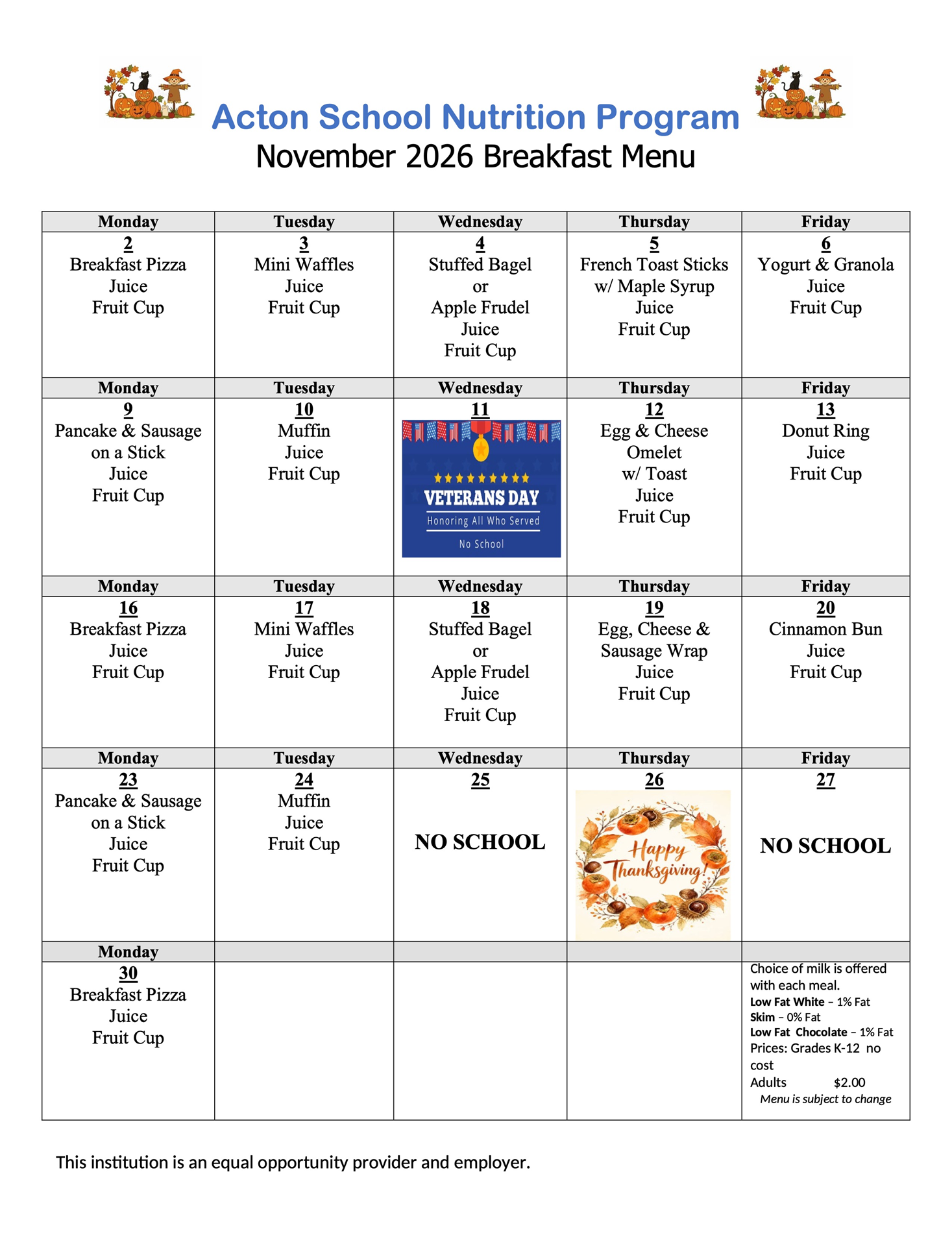 November breakfast