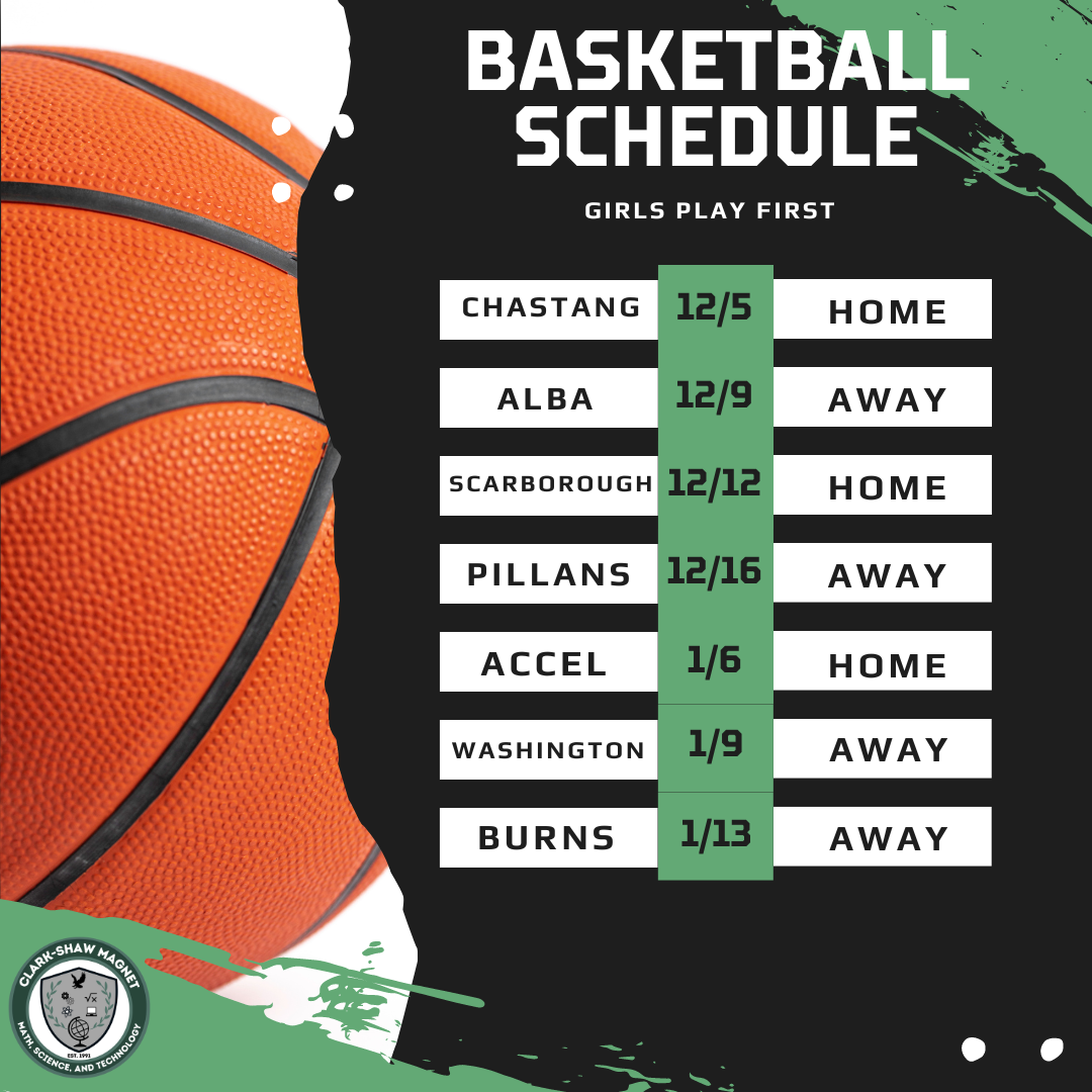 Basketball Schedule- Girls Play First