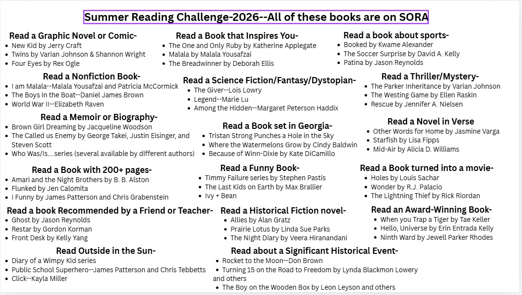 Summer Reading Suggestions