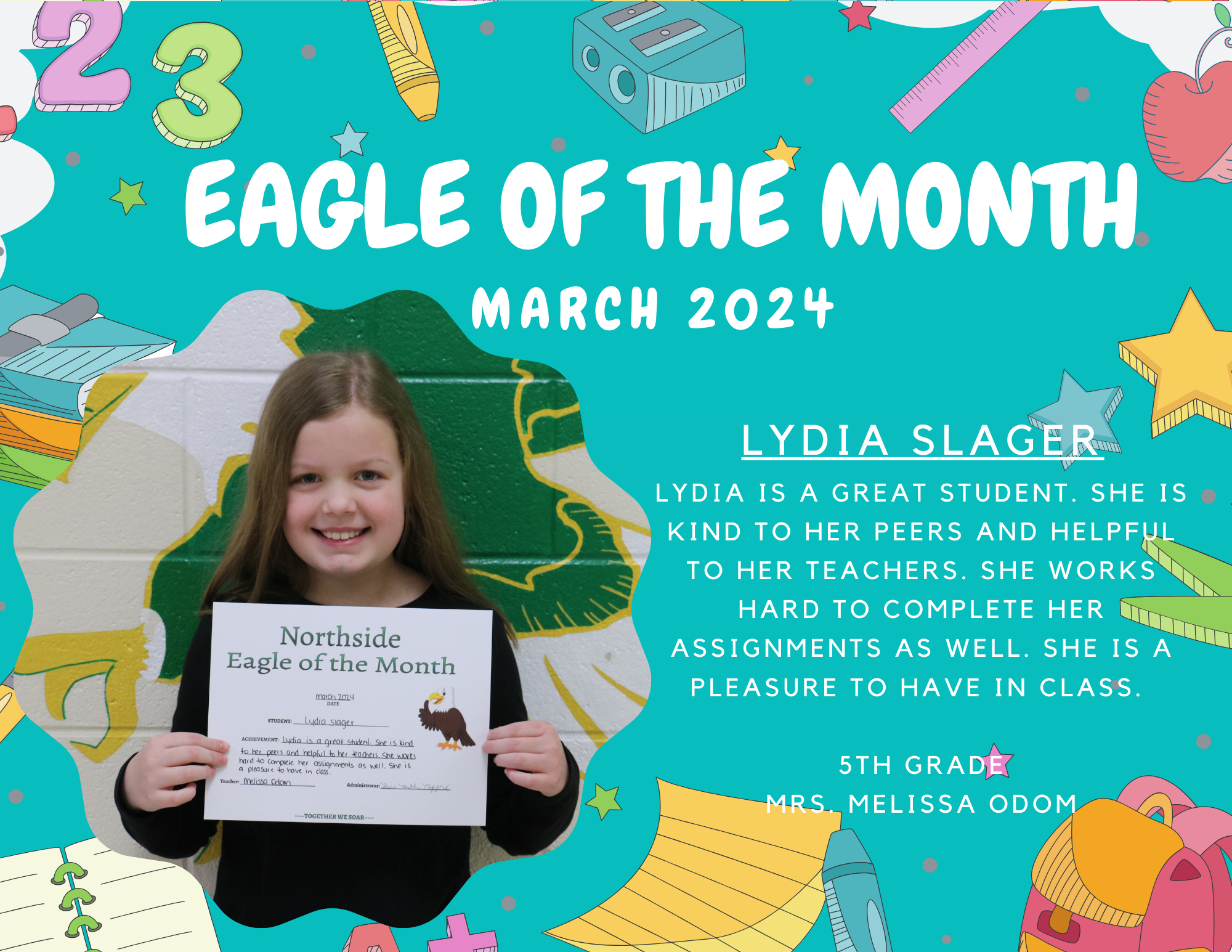 Eagle of the Month Lydia Slager