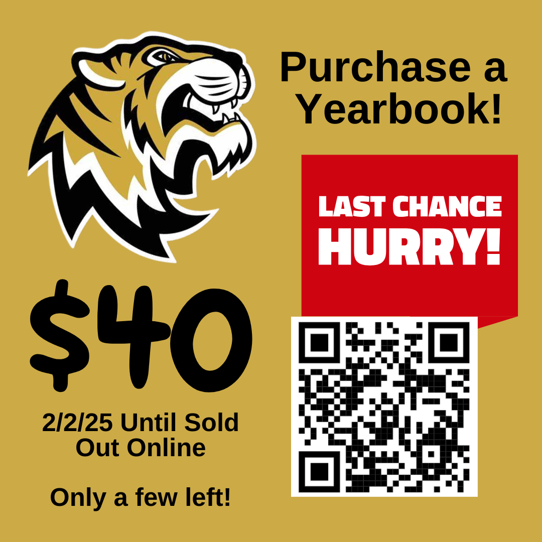 Yearbooks are $40 from February 2nd Until Sold Out