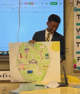 After studying the characteristics of a dystopian society in The Giver, The Hunger Games, and Anthem, the students researched, created, and presented their version of a utopian society.