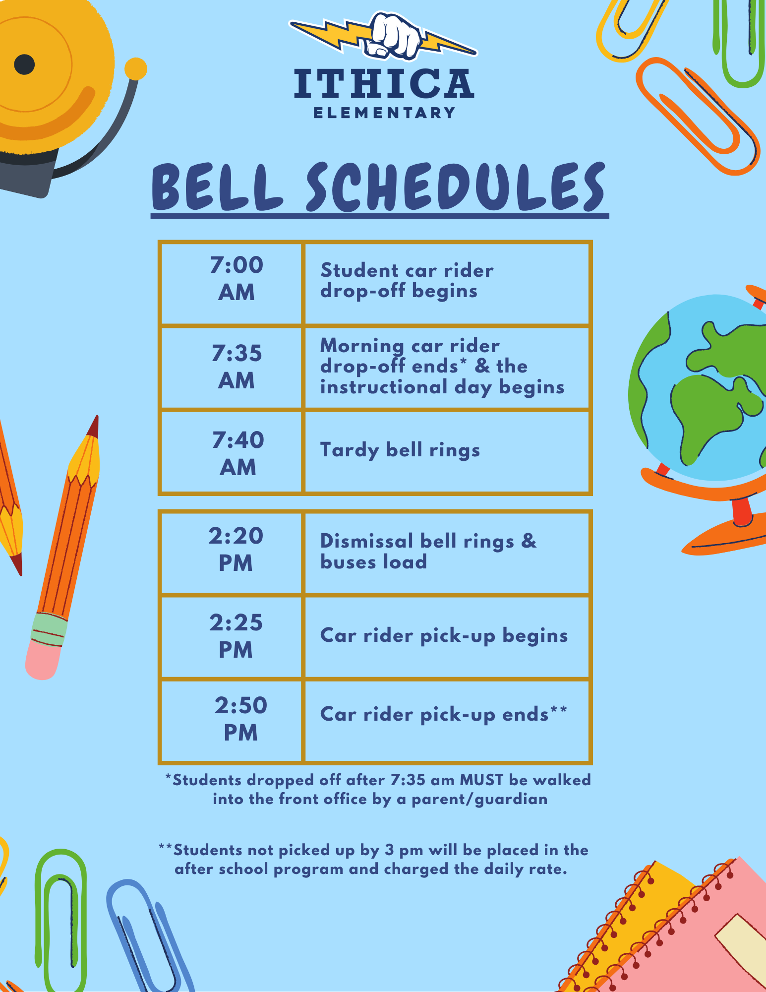 bell schedule