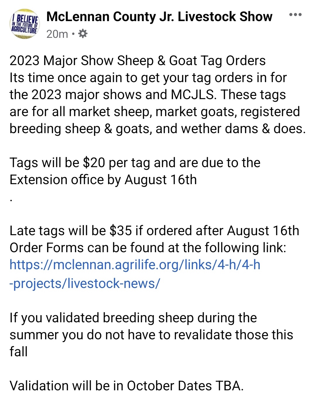 McLennan Co. Jr. Livestock Show infographic
