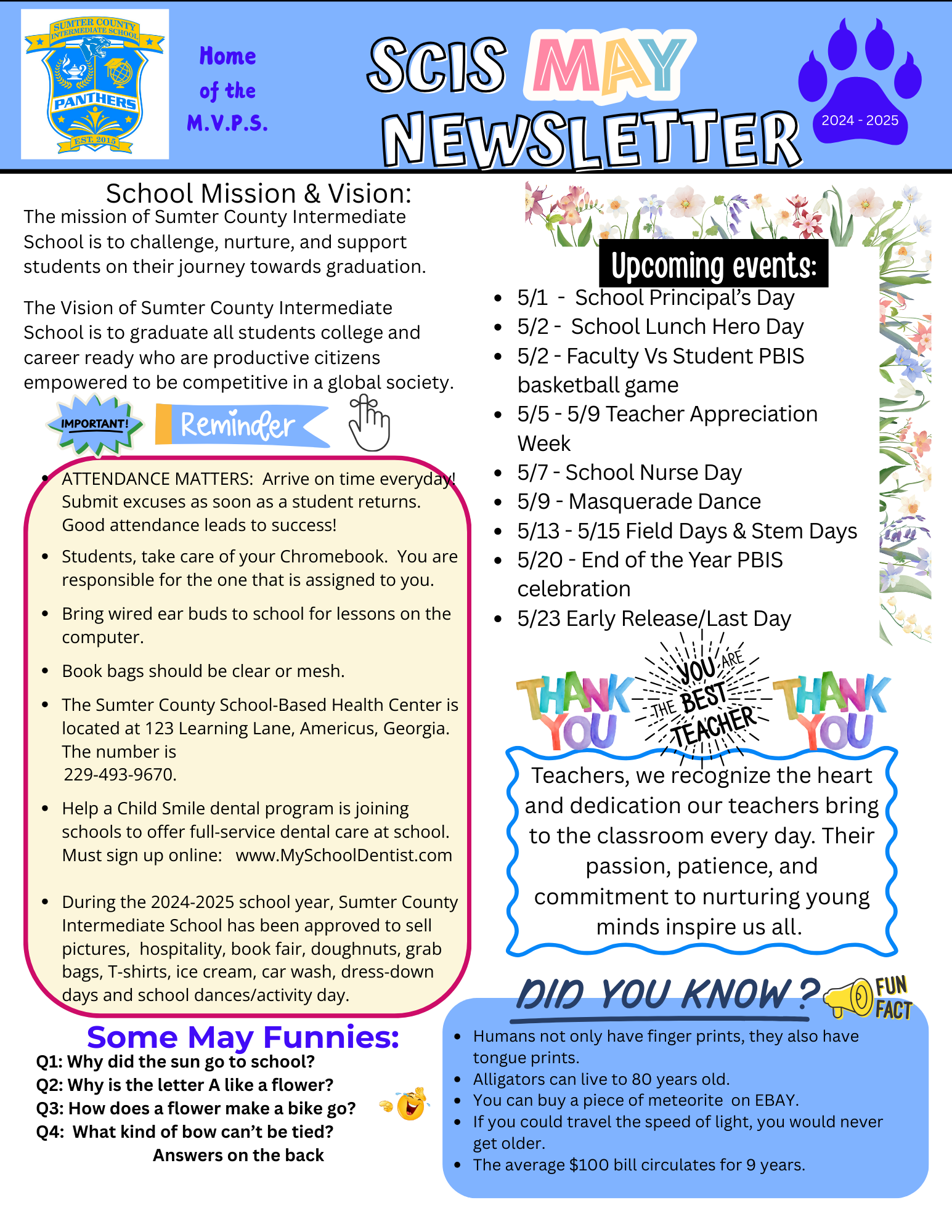 May Newsletter page 1