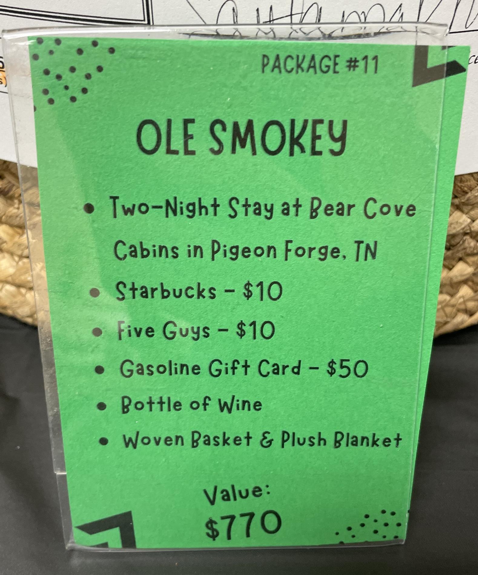 Auction Item #11: Ole Smokey