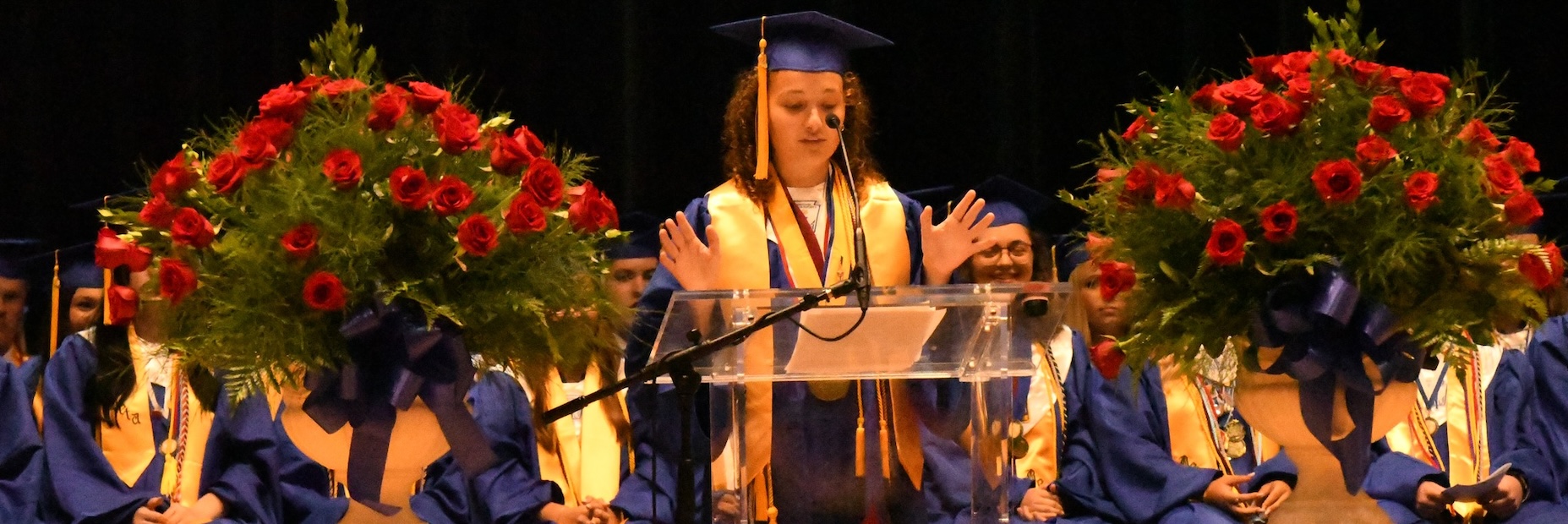 Daisy McManus addresses the graduates