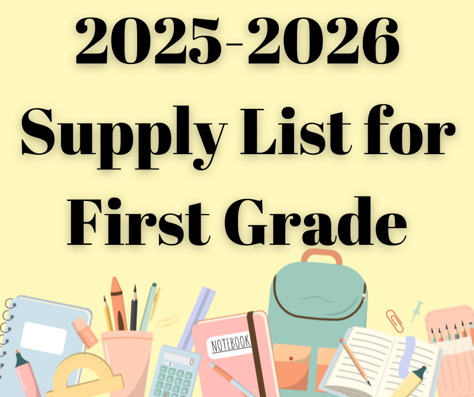 1st Grade Supply List