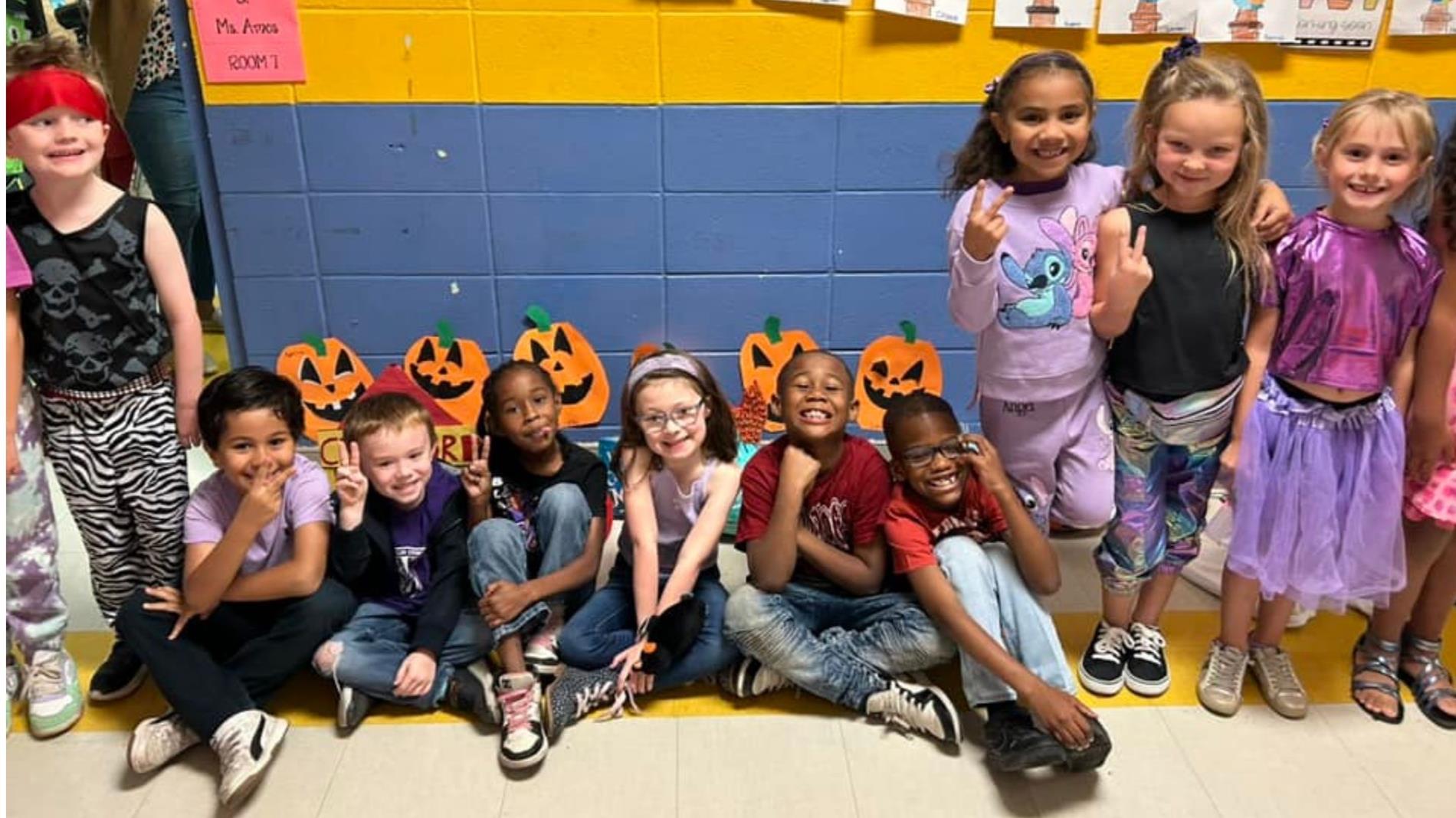 group of students sitting down